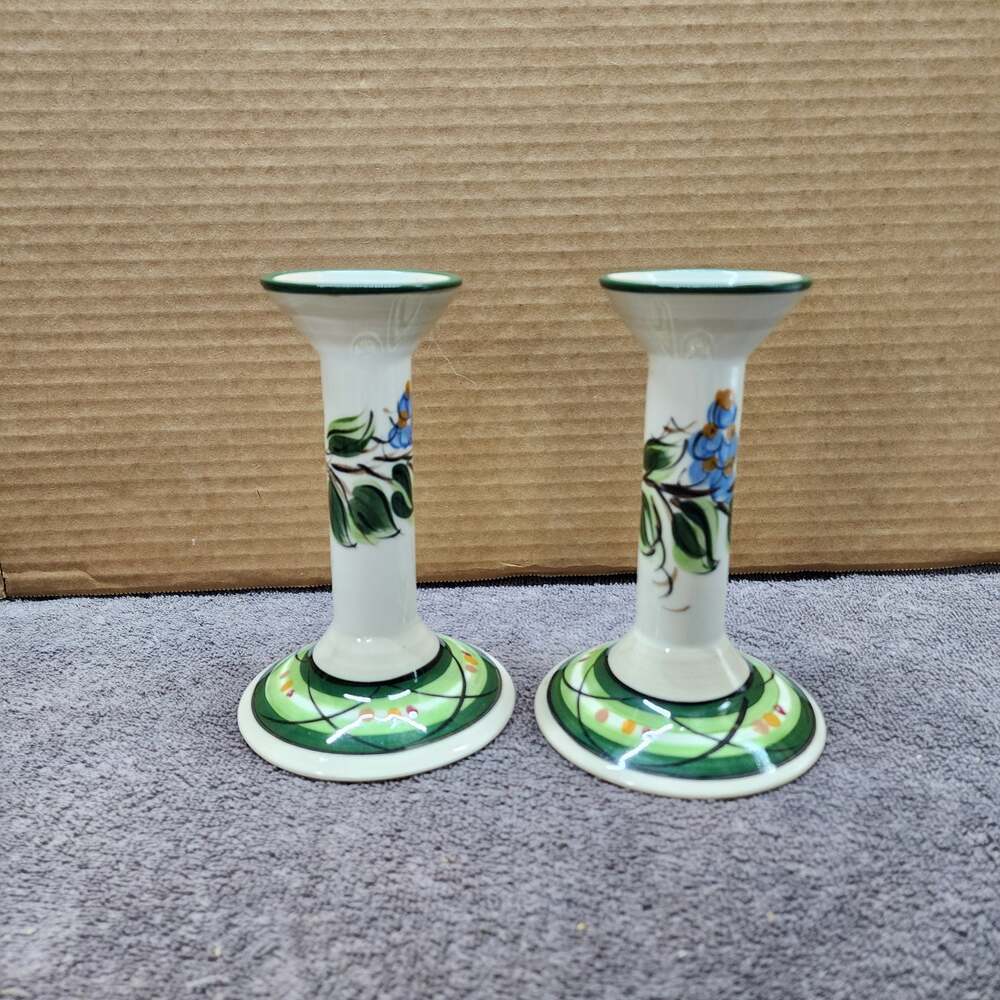 Gail Pittman set of 2 candlesticks holders signed U